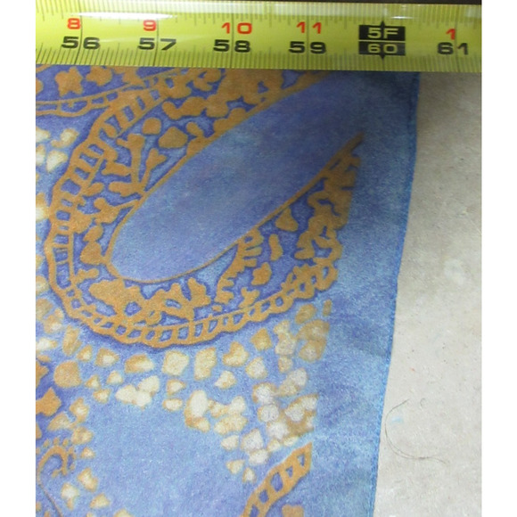 VTG Cejon Blue & Gold Paisley Print Scarf Made in Italy 60" Long x 15" Wide - Picture 2 of 6